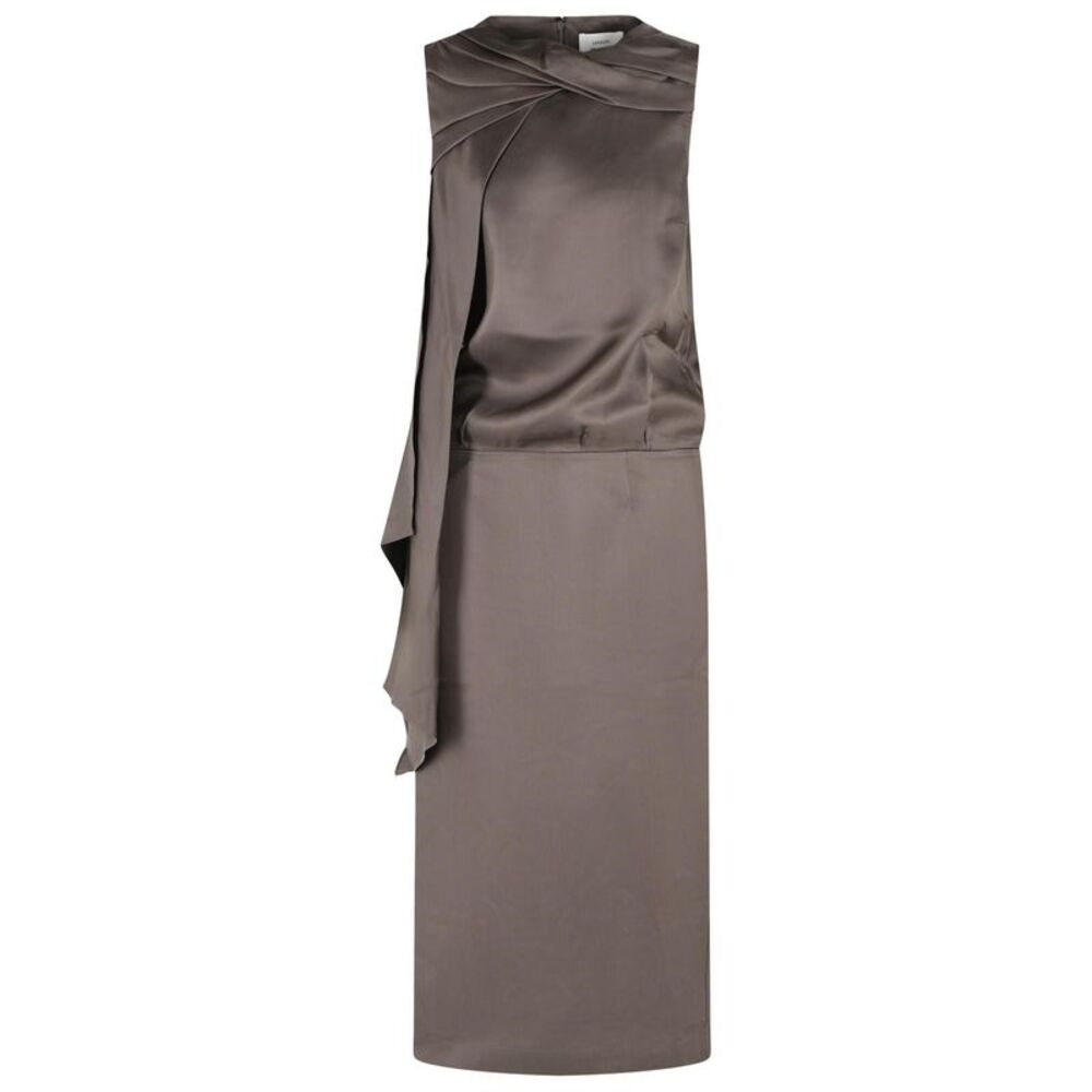 Loulou De Saison 'Izia' Brown Silk Midi Dress Women